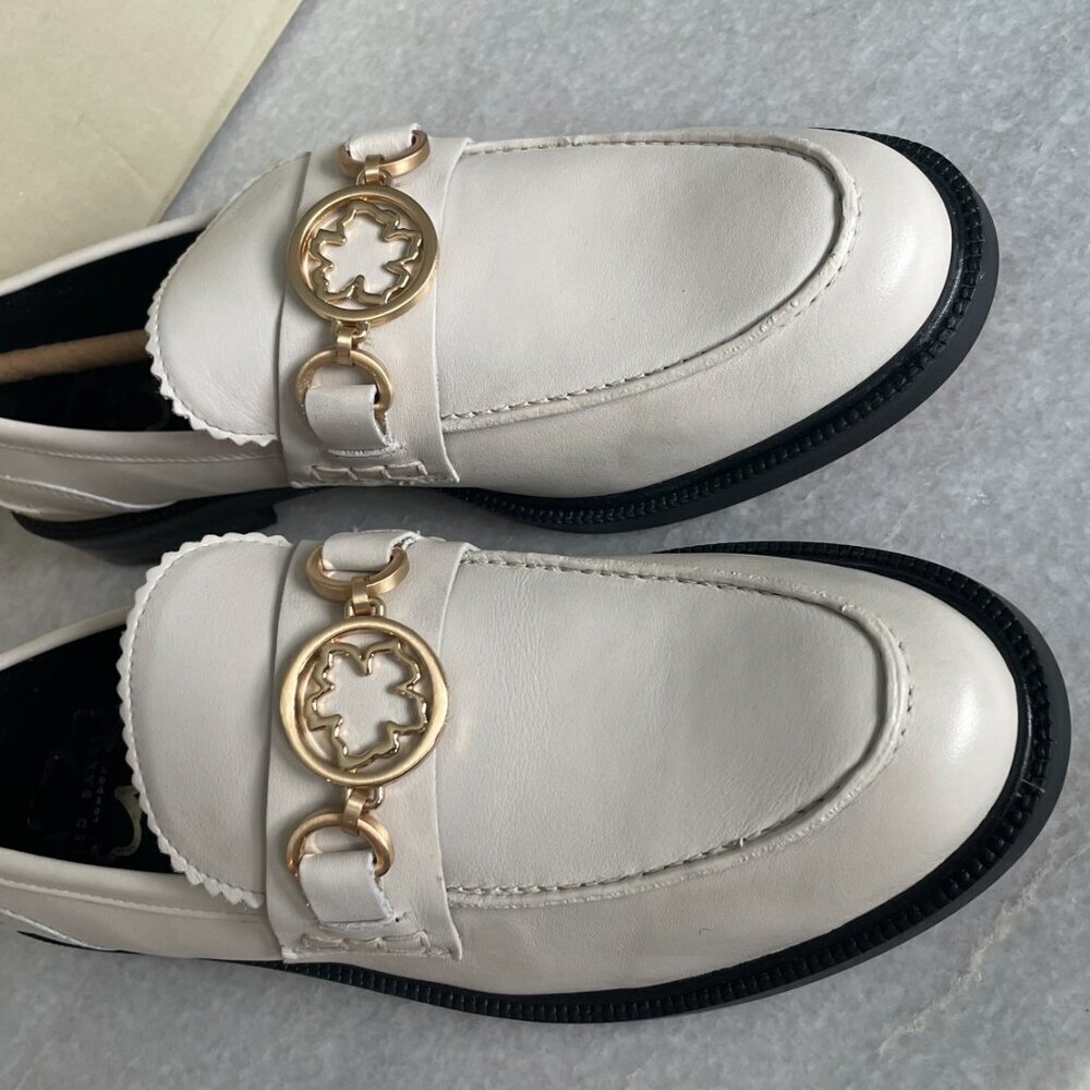 TED BAKER WOMEN'S DRAYANU MAGNOLIA ACCENT LOAFERS IN ECRU, SZ 40 - Picture 6 of 12